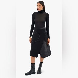 NEW Marfa Stance Wool & Satin Quilt Skirt in Black Medium SOLD OUT $1,100